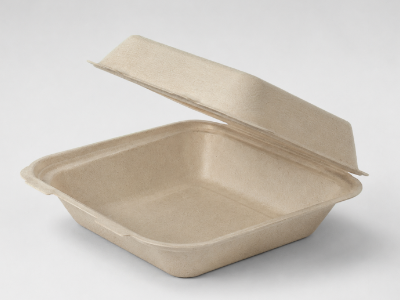 8x8x3 PLA-Lined Fiber Clamshell