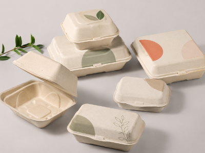 Custom Logo-Printed Clamshells