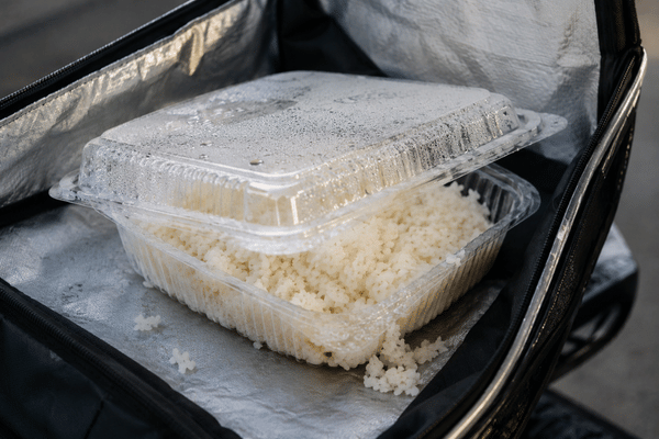 Before - the problem: thin, cheap clear clamshell boxes