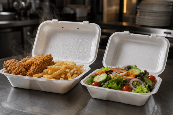 Vented vs non-vented hot and cold food retention in foam containers