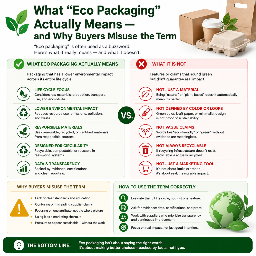What Eco Packaging Actually Means and Why Buyers Misuse the Term