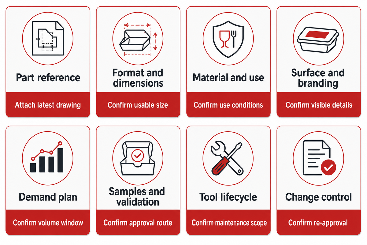 The 8-Field Food Packaging Tooling Brief