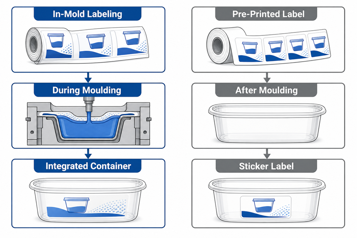 1. IML and Sticker Labels Solve Different Production Problems