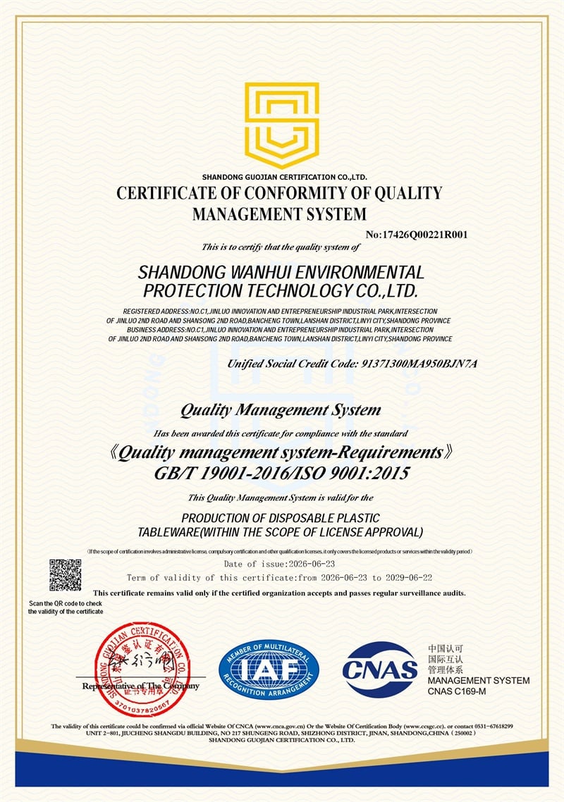 Environmental management systems conformity certificate