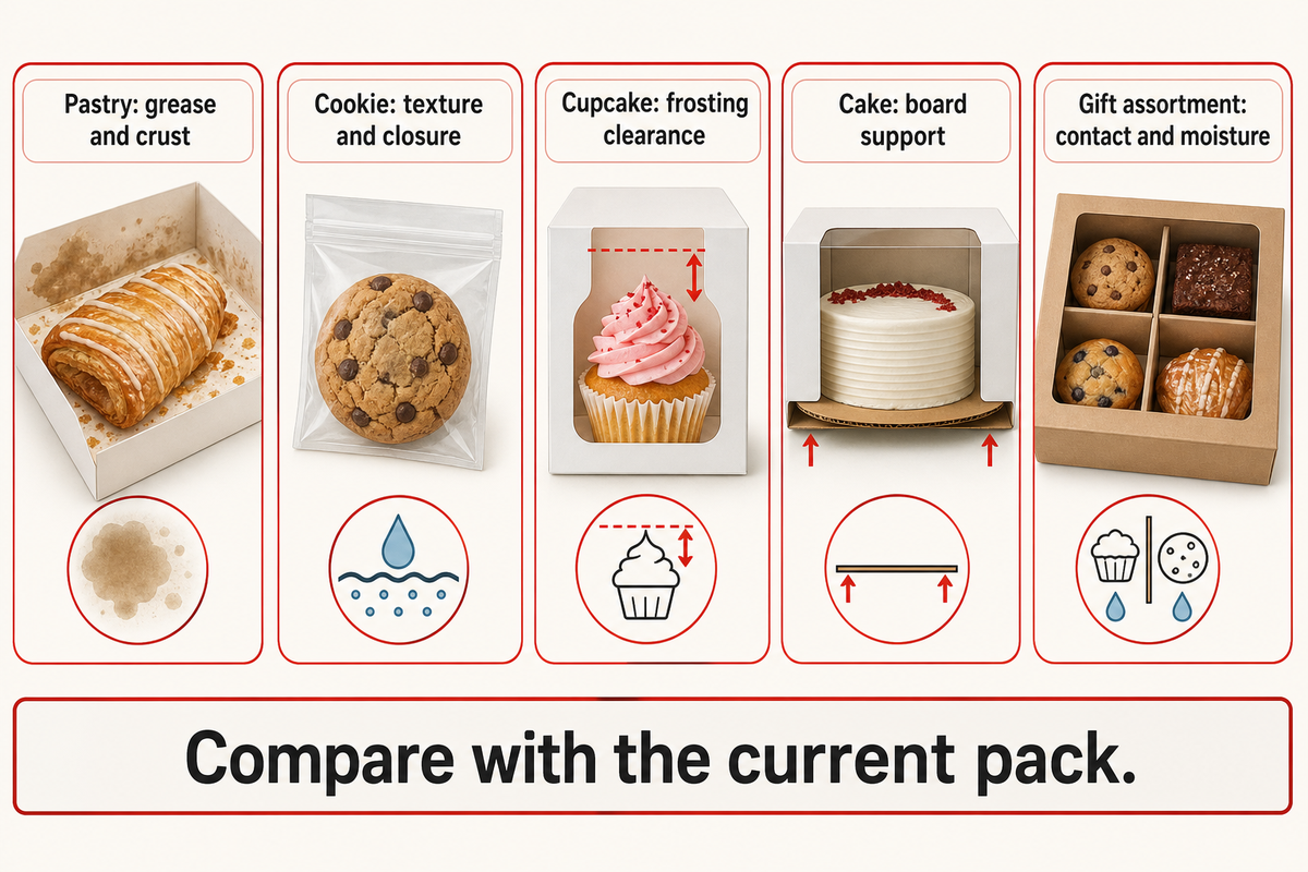 Five food families need different checks; Wanhui proposed bakery trial map.