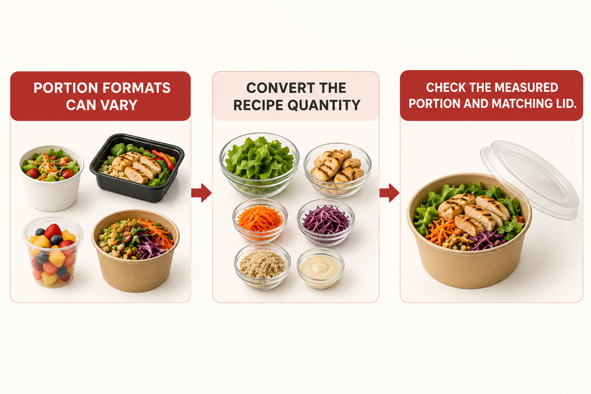 A new portion format still requires recipe conversion and checks with the measured food and matching lid.