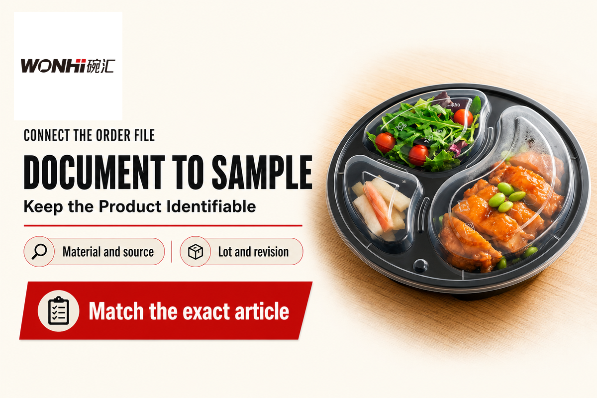 Connect material, product, closure and lot identity before approving the order.