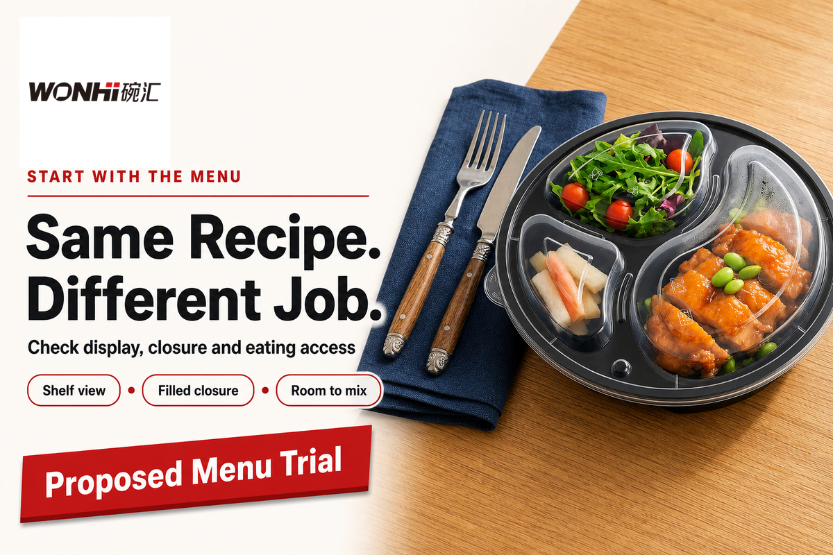 Use the same meal to compare display and eating access; proposed Wanhui guide trial.