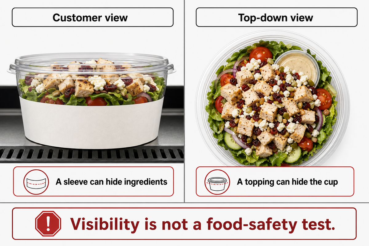 Shelf position and sleeves change visibility; the guide separates appearance from safety.